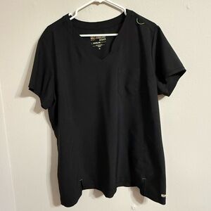 Grey's Anatomy Evolve Stretch Black Top and Bottom Scrub Set